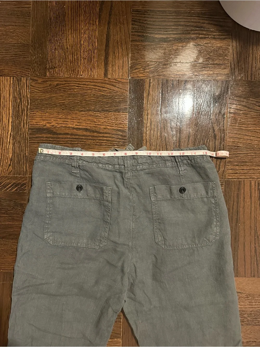 Hartford Slim Men's Light Gray Linen Drawstring Chinos French